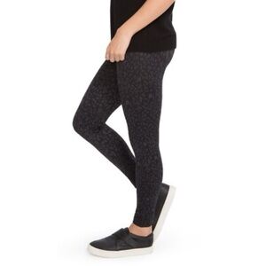 SPANX Women's Size Medium Look At Me Now Black Cheetah Print Legging Seamless